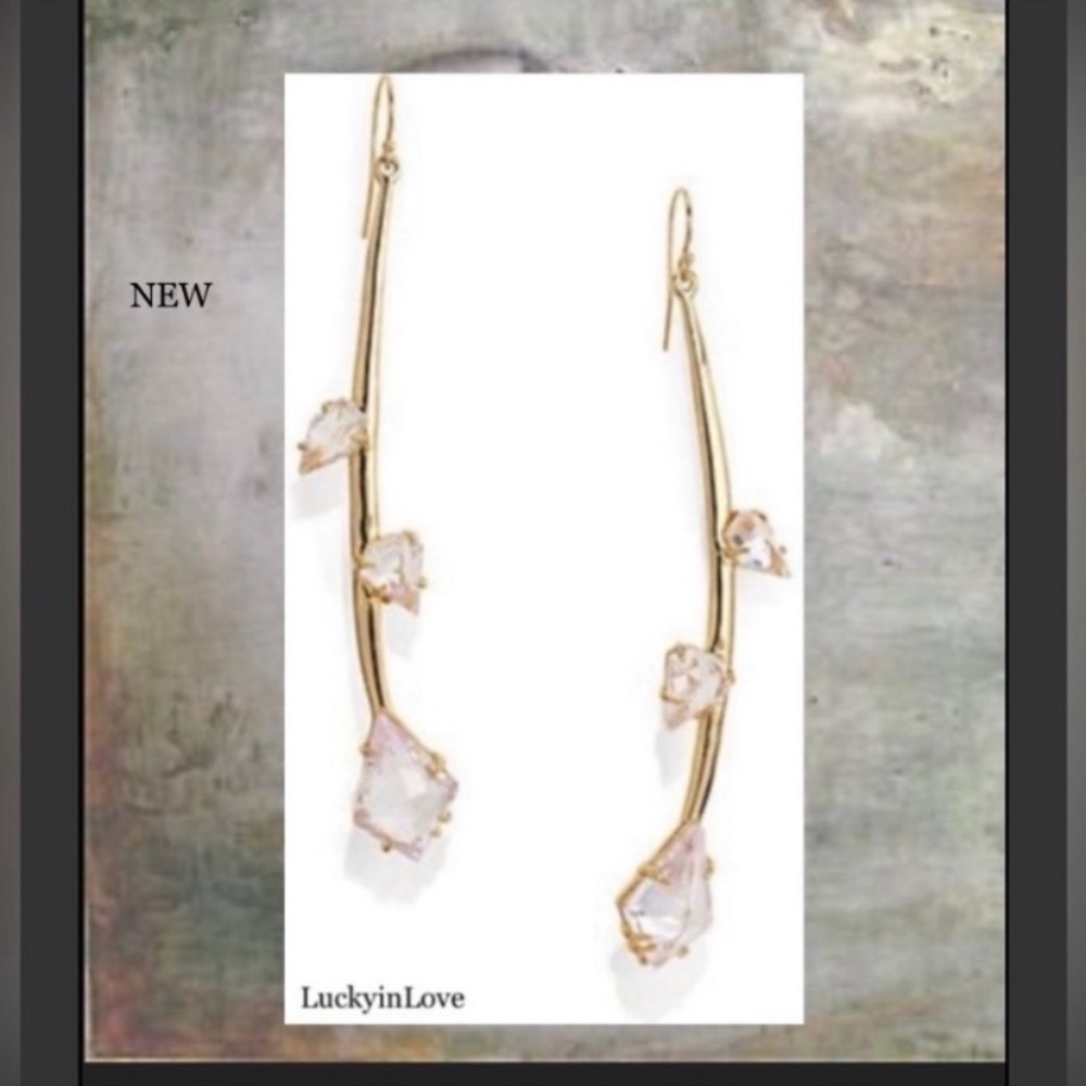 ALEXIS BITTAR • Miss Havisham Gold Flower Bud Crystal Earrings - Picture 5 of 9